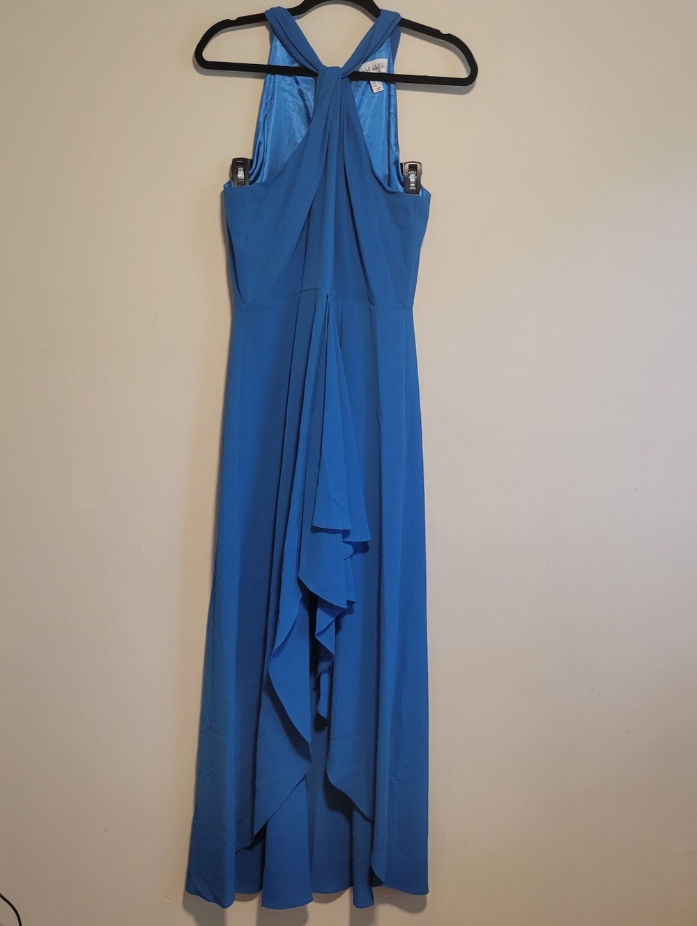 Badgley Mischka Mark & James Reo Halter Neck Georgette Maxi Blue Size 8